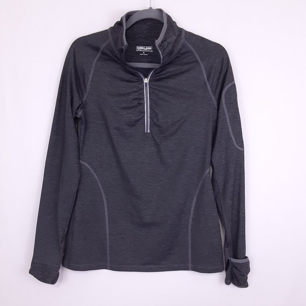 Kirkland Signature Women's Gray Trim Full Zip Jacket Size S